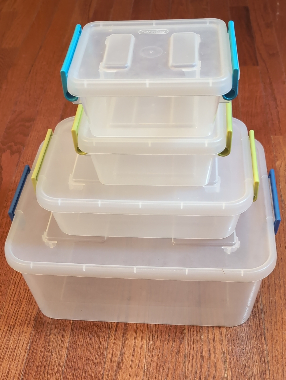 Sterilite Stackable Clear Storage Containers Bundle of 4